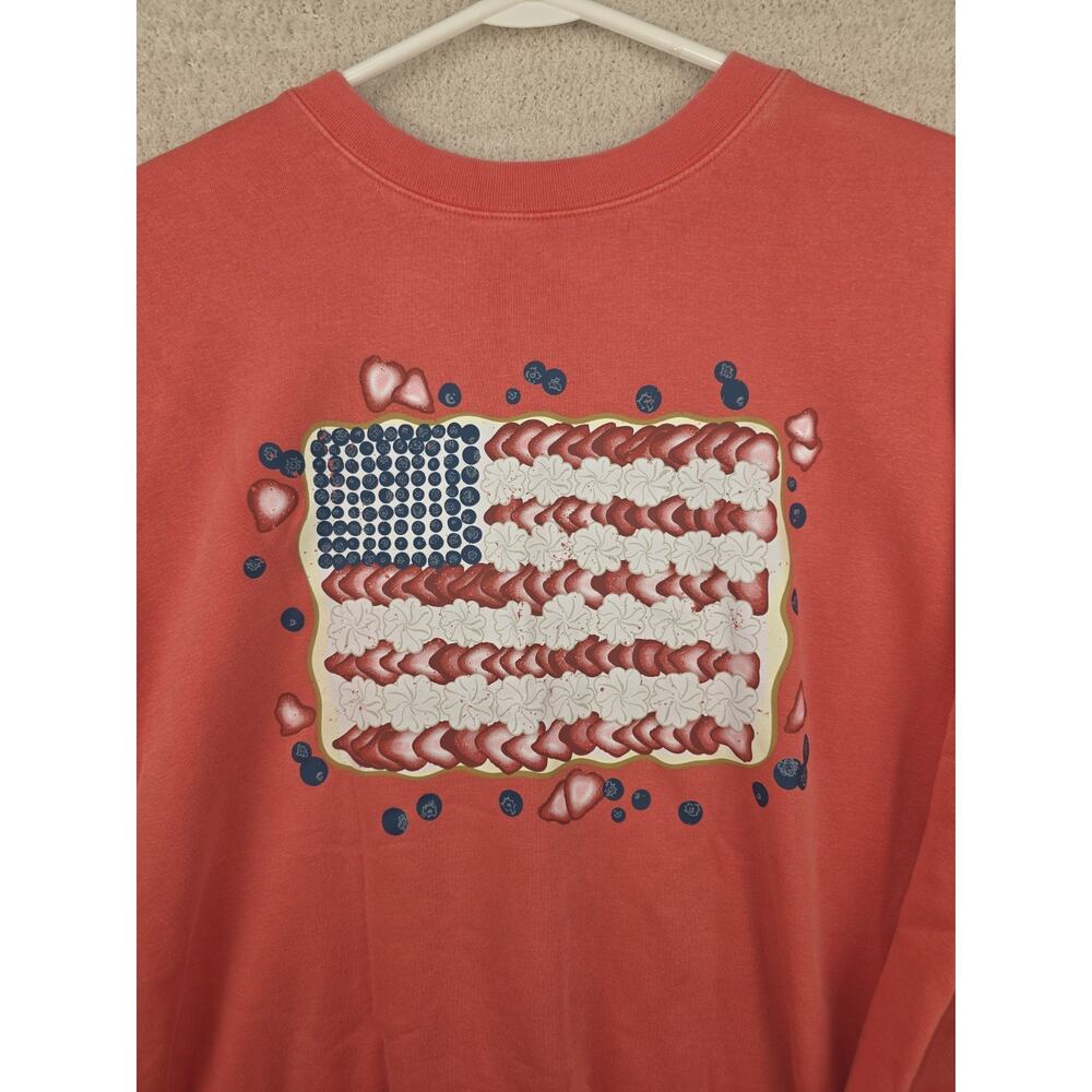 Living Fully Co. by Mallory Ervin Patriotic Flag Sweatshirt Size Medium - Picture 2 of 14